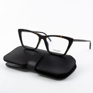 NEW Saint Laurent SL737 MICA THIN OPT 002 Dark Havana Cat Eye Unisex Eyeglasses